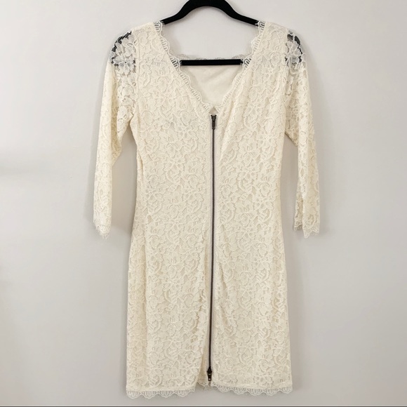 Diane Von Furstenburg Ivory Lace Zarita Dress 6 - Picture 3 of 7